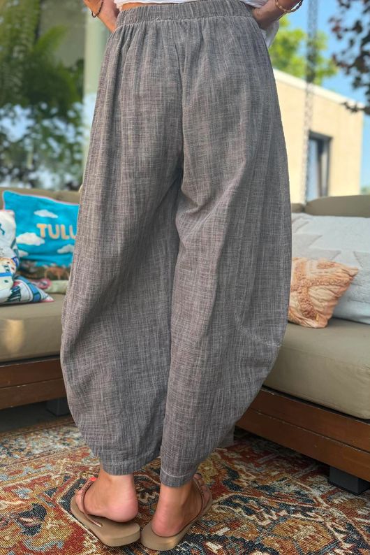 Frame Cotton Vintage Wash Barrel Pant Chocolate